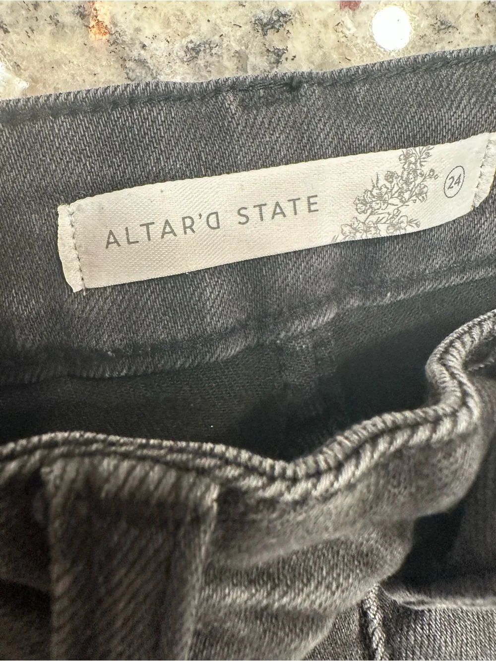 Altar'd State Distressed Black Jeans Womens Ripped Knee High Waisted